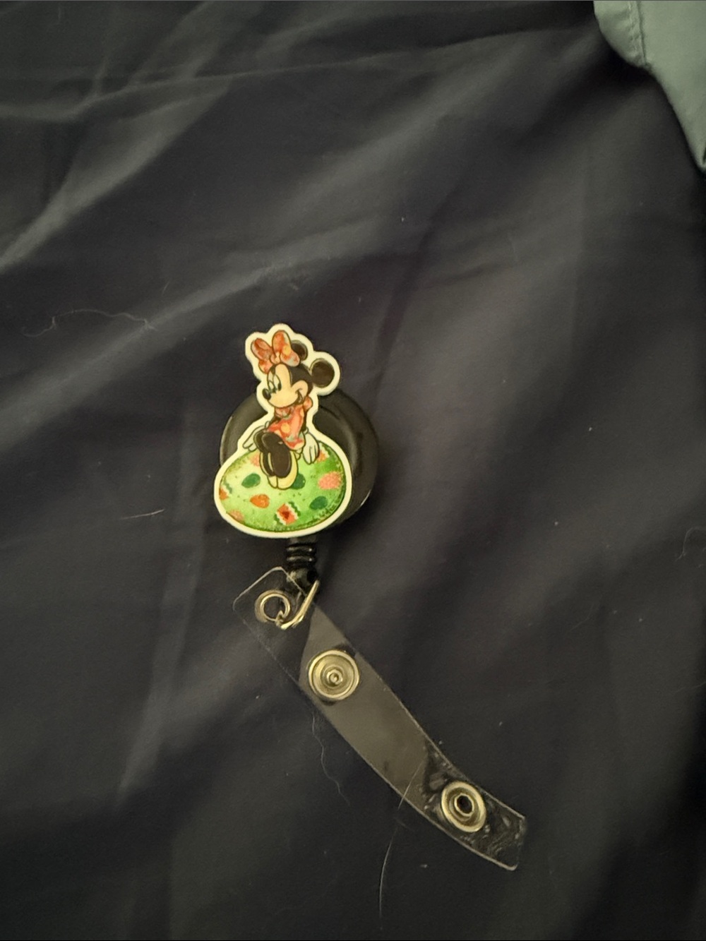 Minnie Mouse Badge Reel - Black and Green